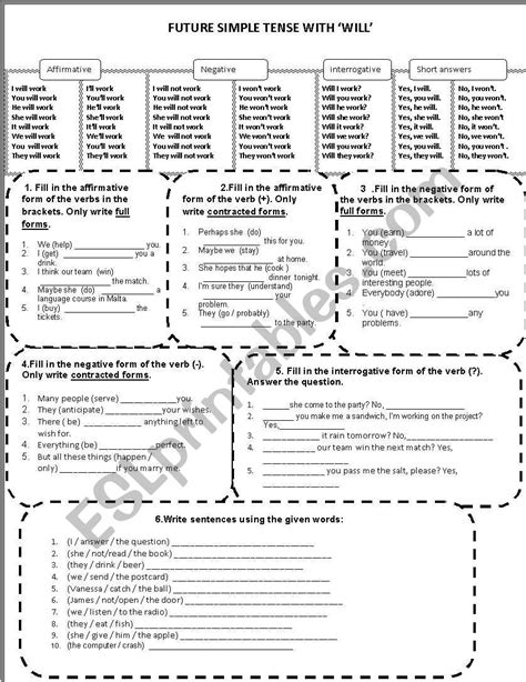 Future Simple Tense With Will Esl Worksheet By Natalija Spasovska