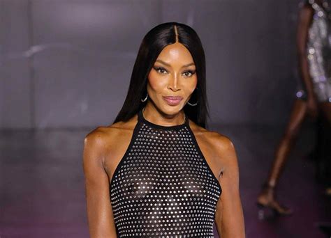 Naomi Campbell Just Freed The Nipple In A Totally Sheer Rhinestone Gown