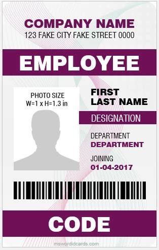 Best Vertical Design Employee Id Cards Edit P