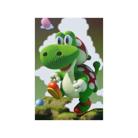 Super Mario Bros Yoshi Poster, Print Out Posters, Yoshi Poster, Artistic Knit Poster, Nintendo ...