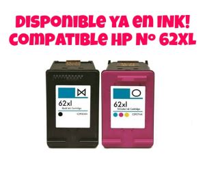 Cartuchos De Tinta Compatible HP 62 XL Negro Y Tricolor