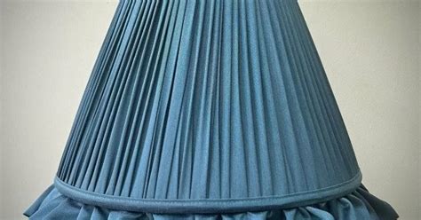 Slate Blue Ruffled Fabric Lampshade