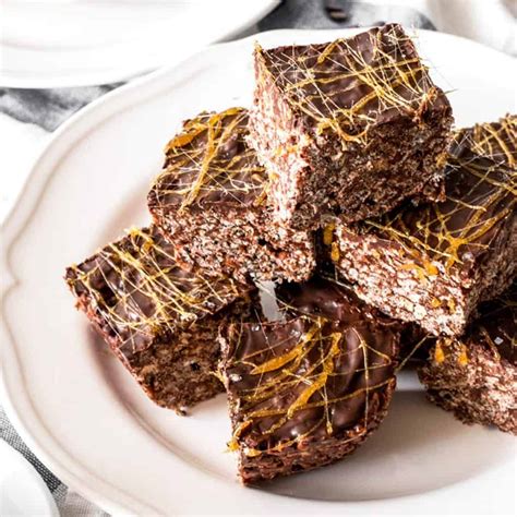 Salted Dark Chocolate Caramel Rice Krispie Treats Savory Nothings