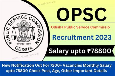 Opsc Recruitment 2023 New Notification Out For 7200 Vacancies Monthly