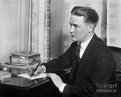 F.scott Fitzgerald Writing At Desk by Bettmann