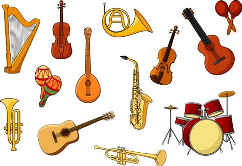 Musical Instruments Cartoon Set Royalty Free Vector Image