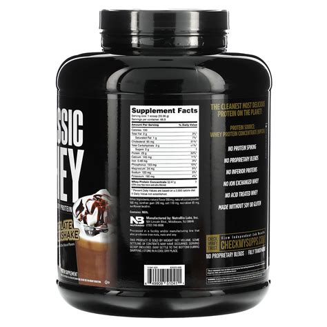 NutraBio Classic Whey Protein Chocolate Milkshake 5 Lbs 2 268 G