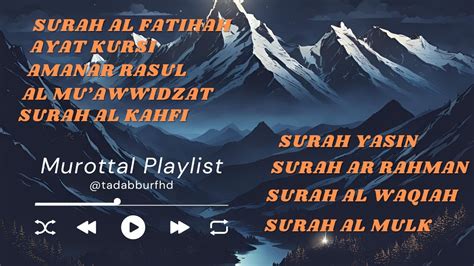 Surah Al Fatihah Ayat Kursi Al Kahf Yasin Ar Rahman Al Waqiah Al