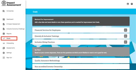 How Do I Set Goals For The Inclusive Economy Challenge In The B Impact Assessment Support Portal