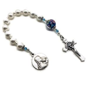 One Decade Rosary Miraculous Medal One Decade Rosary Glass Pearl