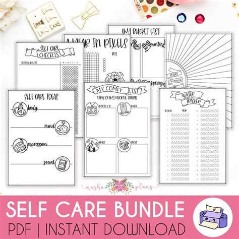 7 More Printable Bullet Journal Weekly Spreads Bundle Masha Plans