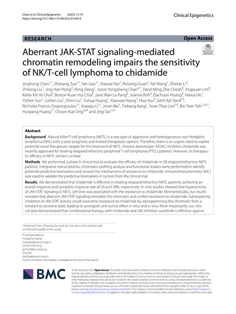 PDF Aberrant JAK STAT Signaling Mediated Chromatin Remodeling Impairs