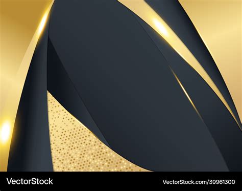 Luxury Black And Gold Wave Abstract Background Vector Image