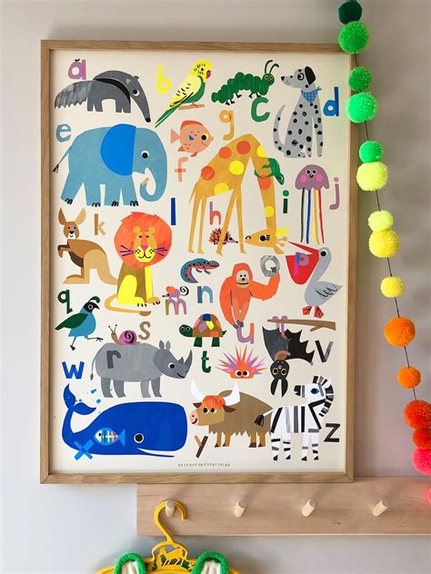 Animal Alphabet Nursery Print - Etsy