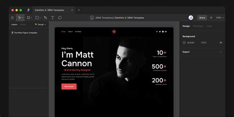 Darkfolio X - Dark Mode Design Portfolio Figma Template - Free Figma ...