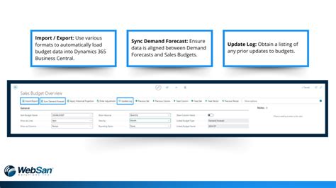 Sales And Operations Planning For Business Central Microsoft Appsource Websan Solutions Inc