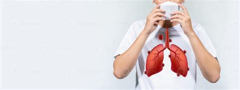 People wearing a mask with a lung attached to Corona virus are coughing