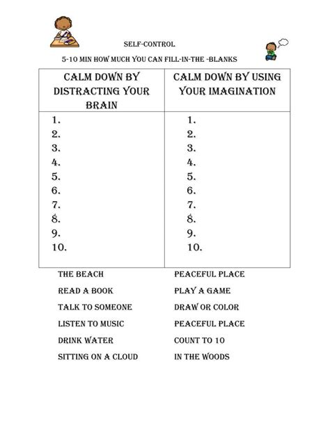 Self Control Worksheet Live Worksheets Worksheets Library