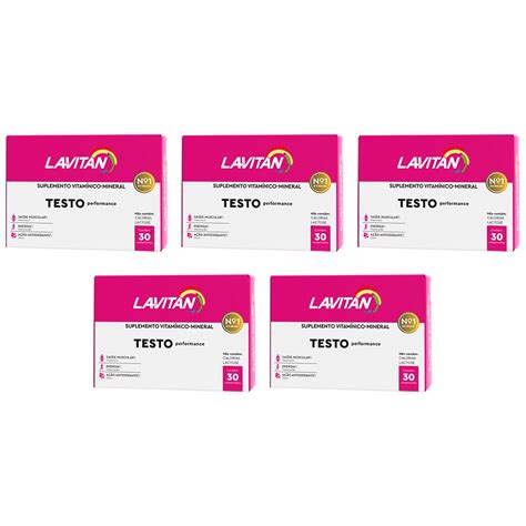 Kit 5x Lavitan Testo Performance Femme Mulher 30 Comprimidos Cimed