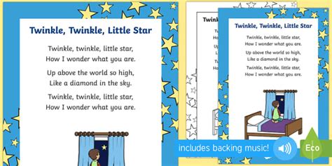 Twinkle Twinkle Little Star Rhyme Sheet Teacher Made