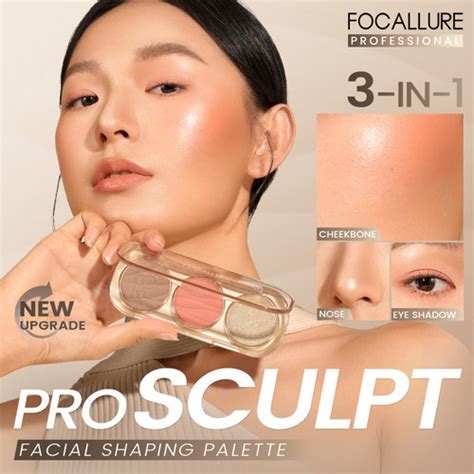 Promo Focallure Pro Sculpt 3 In 1 3d Palette Highlighter And Contour