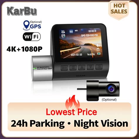 Dashcam 4k GPS WIFI 24h Parking Monitor Dash Cam Dual Camera For Car