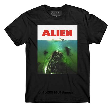 Xenomorph Jaws T Shirt Aliens T Shirt Mens Round Neck Short Sleeves