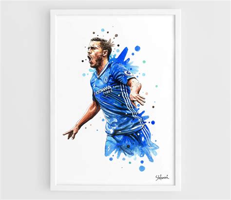 Eden Hazard 2017 Chelsea FC A3 Wall Art Print Poster Of The