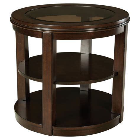 Standard Furniture Spencer Round Wood And Glass Top End Table End Tables At Hayneedle