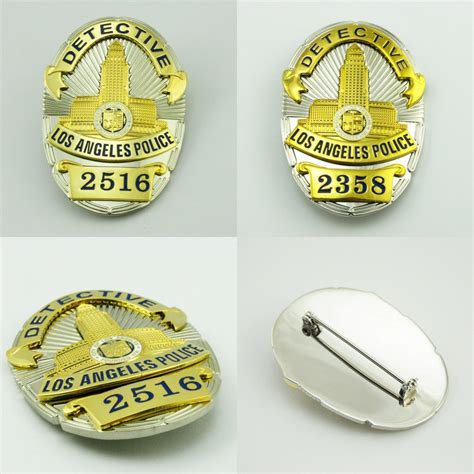 LAPD Los Angeles Detective Police Badge Replica Movie Props No. 2358/2 ...