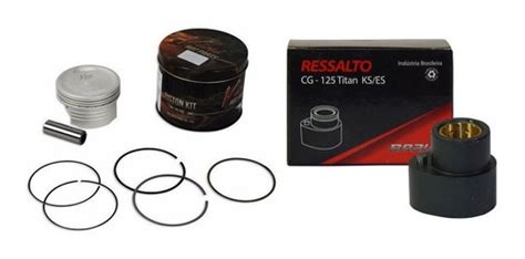 Kit Pistão Anéis Titan fan 125 03 2008 Vini 3mm Ressalto