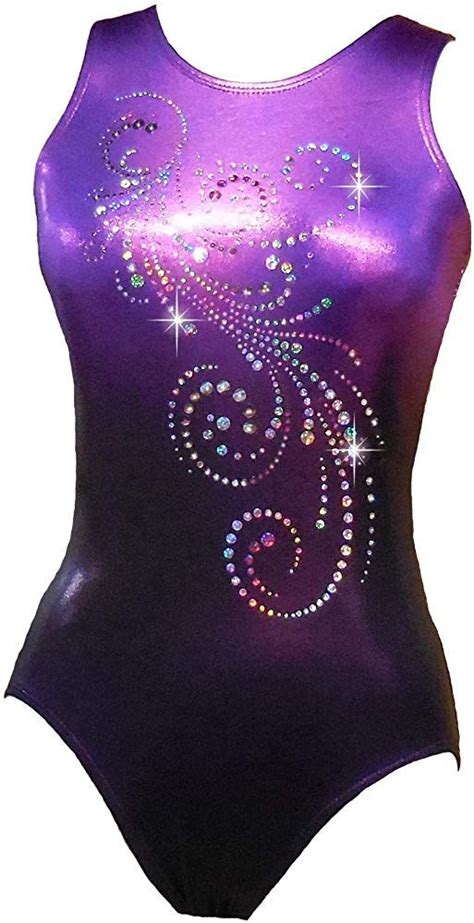 Look It Activewear Sparkle Deep Purple Ombre Leotard For Gymnastics Or