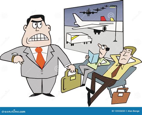 Airport Delay Cartoon Stock Vector Image Of Background 12555650