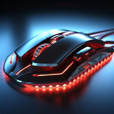 Un Mouse De Computadora Negro Y Plateado Con Una Luz Brillante Foto