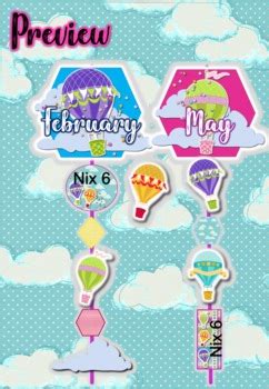 WackyNix Hot Air Balloon Birthday Chain By WackyNix TPT
