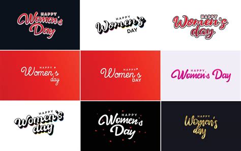 Abstract Happy Women S Day Logo With A Love Vector Design In Pink Red