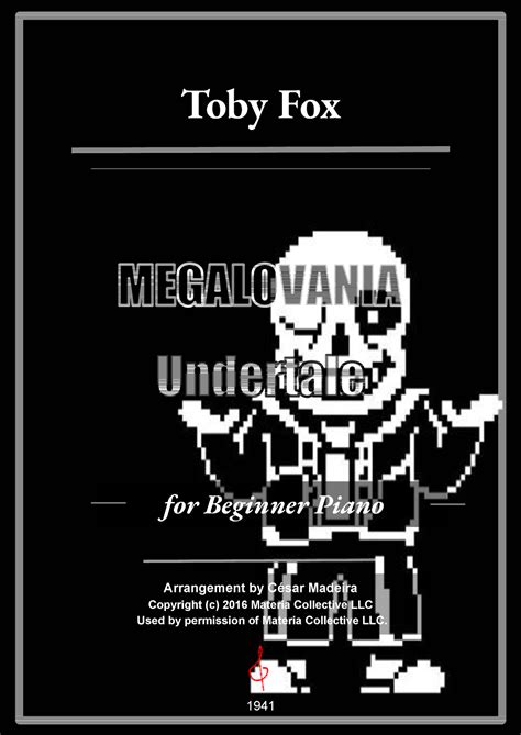 Megalovania Sheet Music Toby Fox Easy Piano