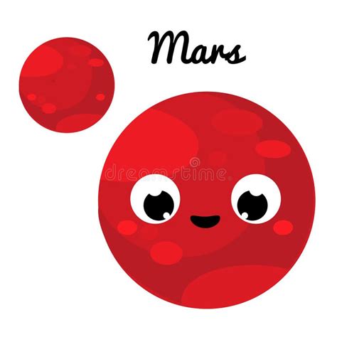 Cute Planet Cartoon Mars Stock Vector Illustration Of Space 260789576