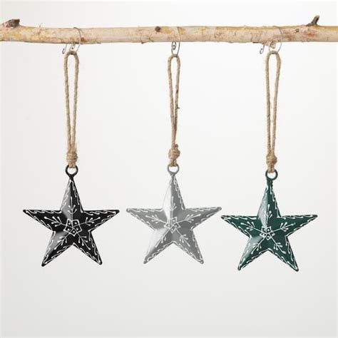 Sullivans 4 In Multicolor Scandi Metal Star Ornaments Set Of 3