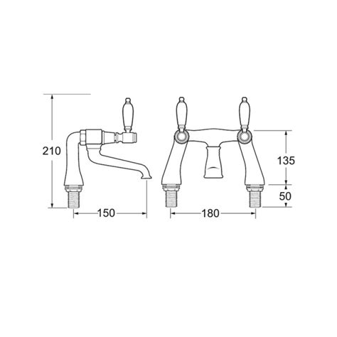 Deva Georgian Bath Filler GE08 Pillar Mounted Chrome