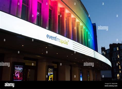 Colourful Nighttime Facade Of The Eventimapollo Hammersmith London