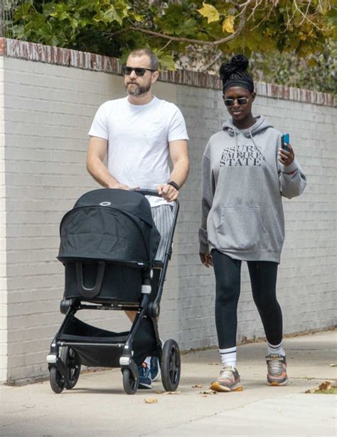 Joshua Jackson In A White Tee Walks On Fathers Day Out With His Wife