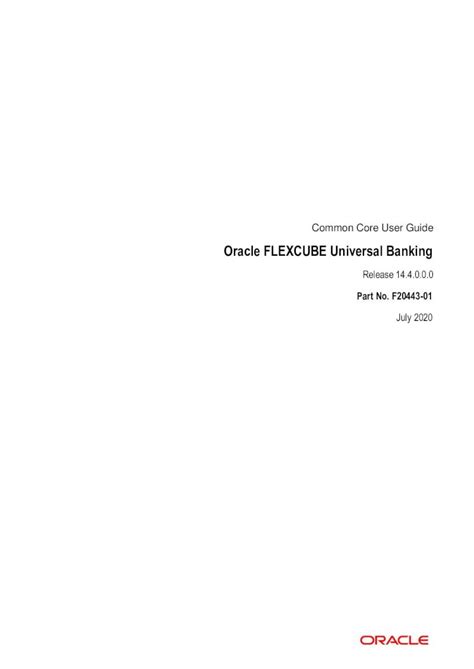 Pdf Oracle Flexcube Universal Banking Oracle Flexcube Universal