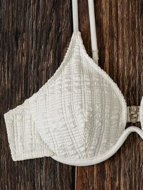 SOLY HUX Bikini Sets For Women Underwire Bikini Textured Bathing Suits