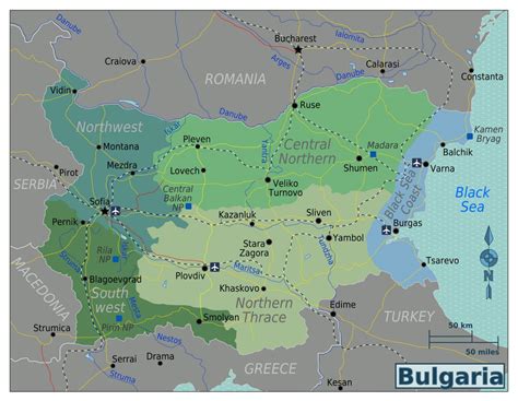 Large regions map of Bulgaria | Bulgaria | Europe | Mapsland | Maps of ...