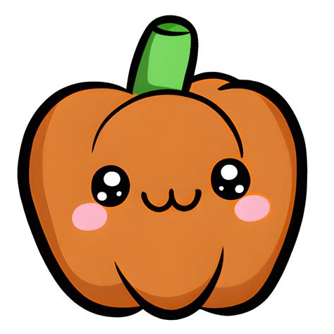 Cute Kawaii Chibi Pumpkin Shape Cartoon Illustration · Creative Fabrica