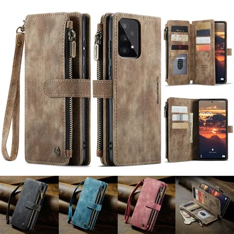 Funda De Tel Fono De Cuero Con Tapa Para Samsung Galaxy A54 A34 A24 A14