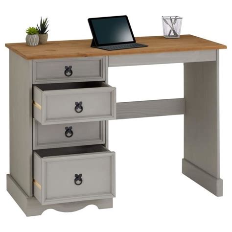 Bureau Ramon Avec Rangement Tiroirs Style Mexicain En Pin Massif