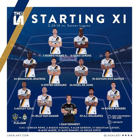 LA Galaxy on Instagram: “#LAGalaxy Starting XI: Kennedy; Rogers ...