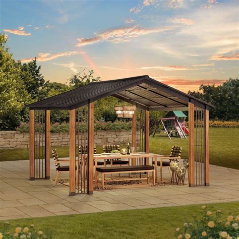 Sunjoy Wooden Gazebo Kits For Sale Pavilion For Outdoor Backyard Patio Golden Bull Marketing